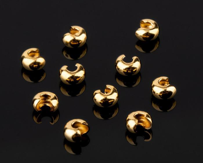 Укрывная бусина-кримп 10 штук цвет золото 3мм Золотой